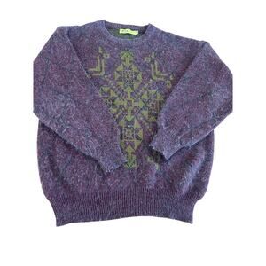 X+Y Mens Pullover Jacquard Knit Sweater Crewneck Granpacore Academia